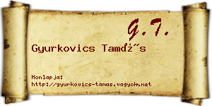 Gyurkovics Tamás névjegykártya
